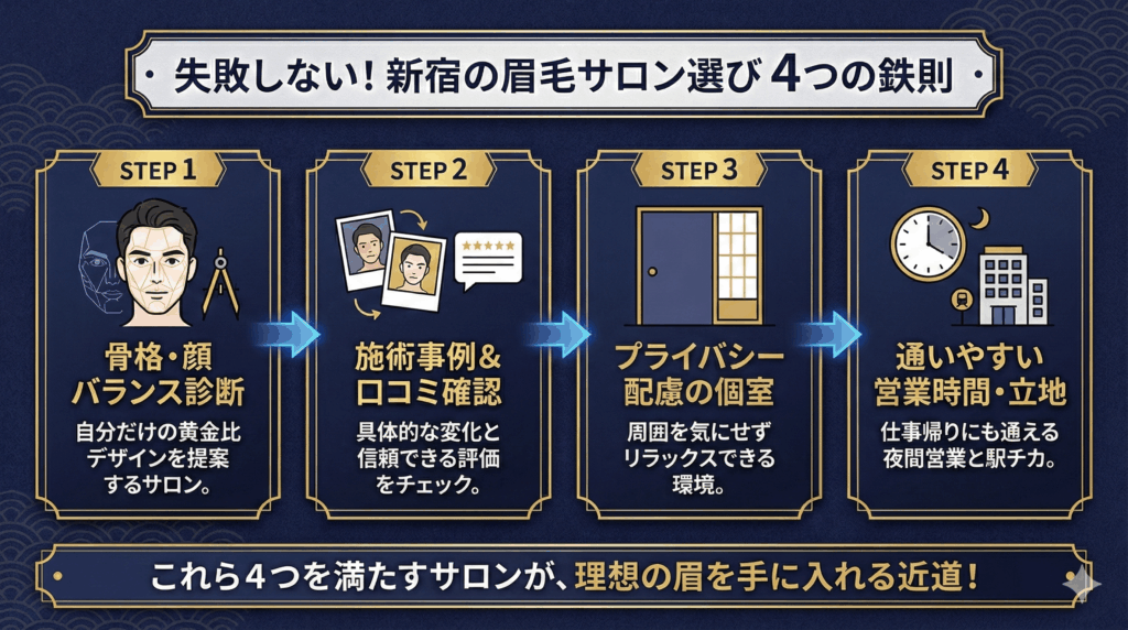 失敗しない新宿の眉毛サロンの選び方4ステップ